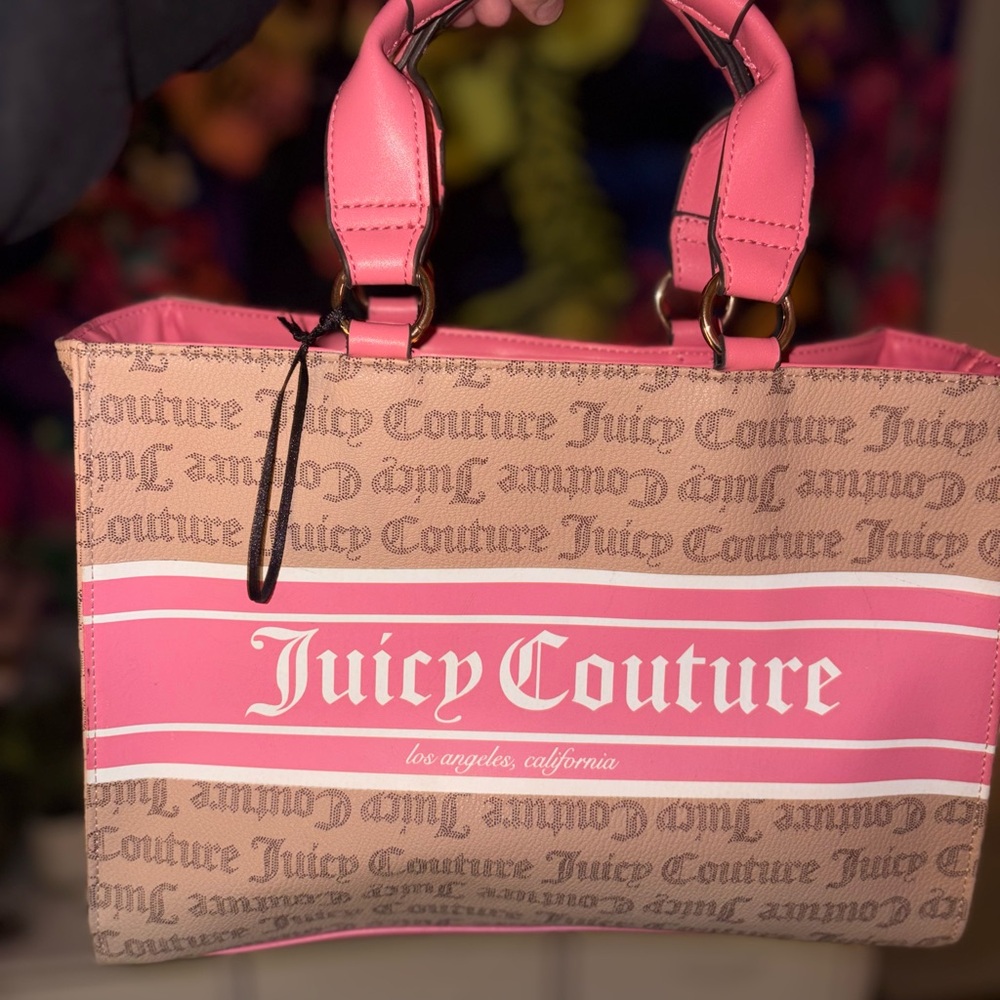 Juicy Couture Pink and Tan Tote Bag